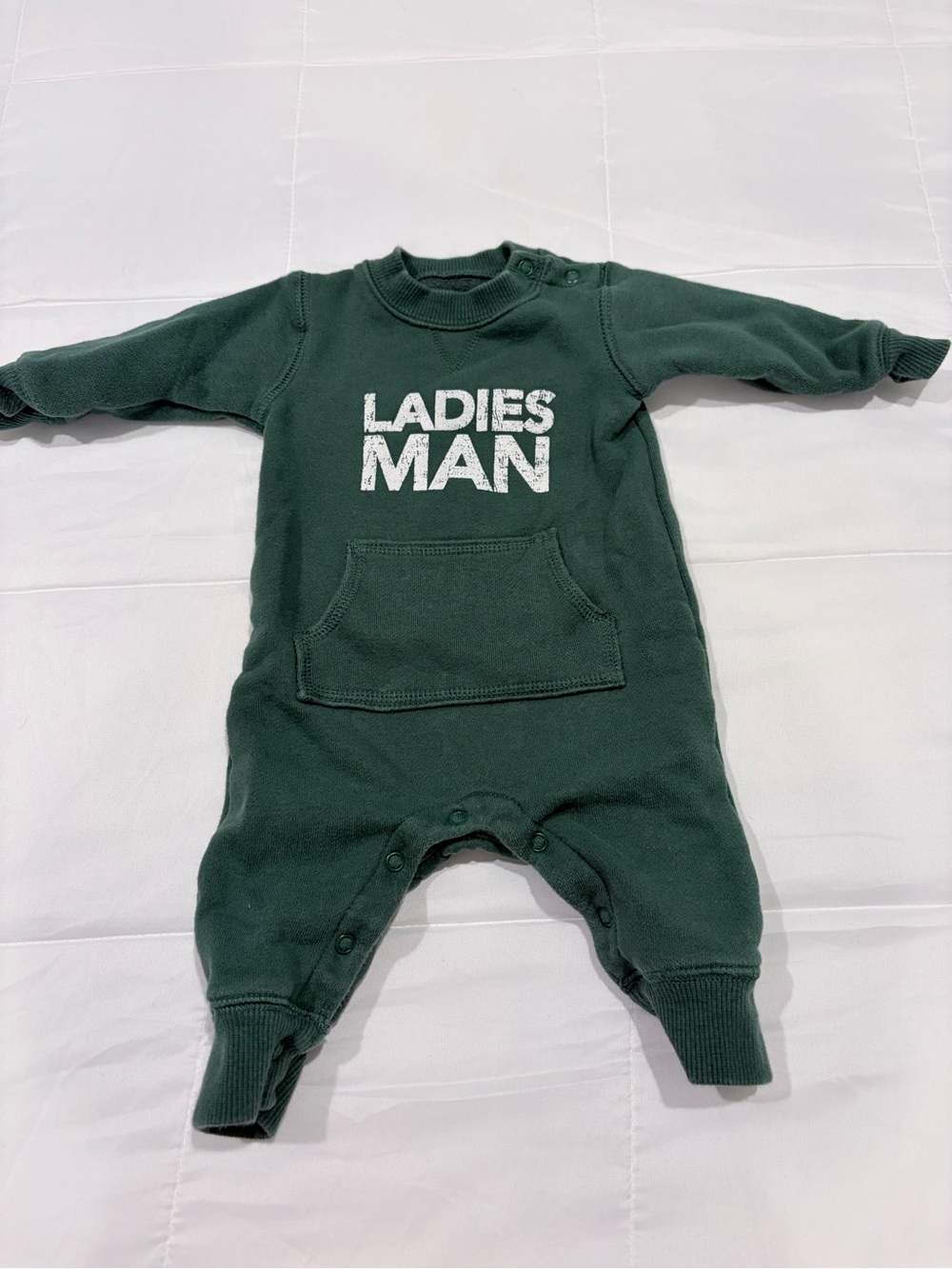 Carter's Dark Green 'LADIES MAN' One-Piece Footie